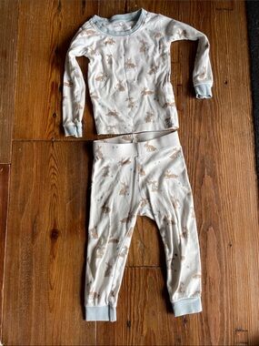 PETIT LEM 12-18M 100% Organic Cotton Sleep Top & Bottoms 2 piece set Bunny Print